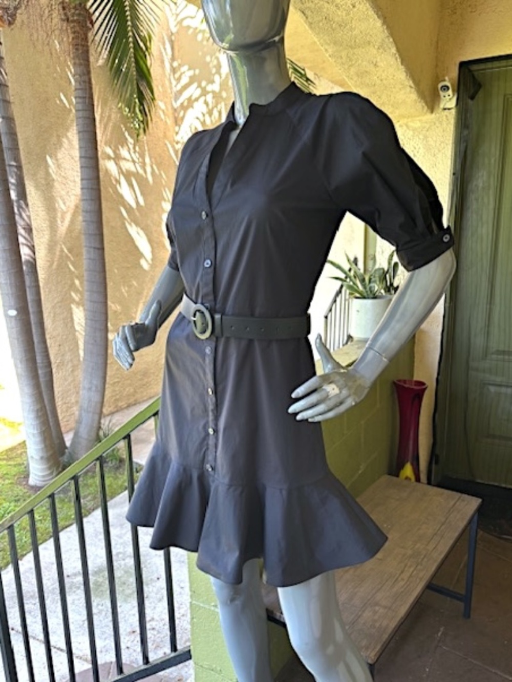 $448 VERONICA BEARD "Molly" Shirt Dress in Stretch Cotton EUC/sz 4 - Picture 9 of 16
